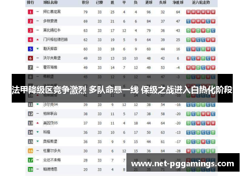 法甲降级区竞争激烈 多队命悬一线 保级之战进入白热化阶段