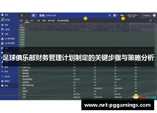 足球俱乐部财务管理计划制定的关键步骤与策略分析